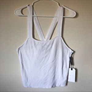 NWT Leith White Cross Back Crop Top